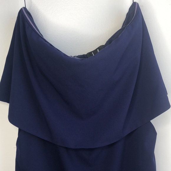 Lulu’s Lots of Love navy blue strapless dress - Picture 3 of 8